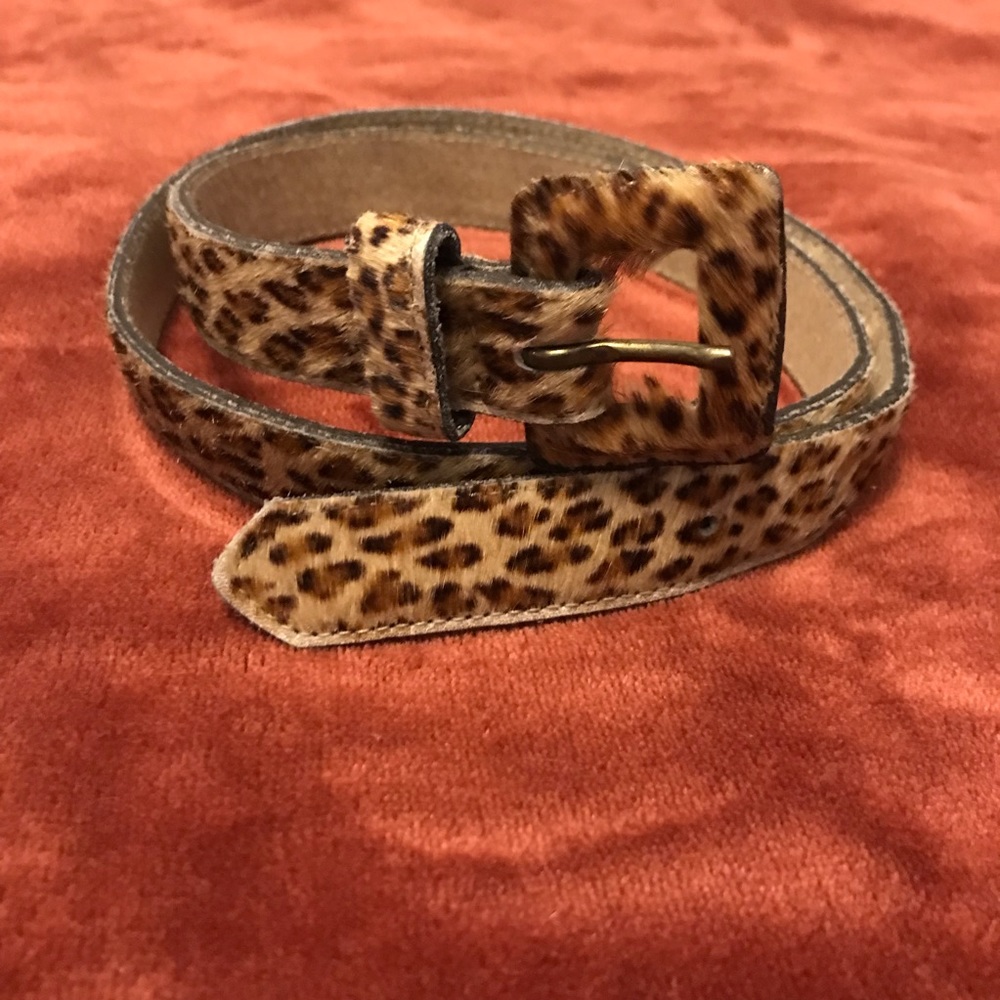 Vintage leopard calf hair belt
